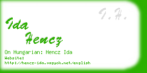 ida hencz business card